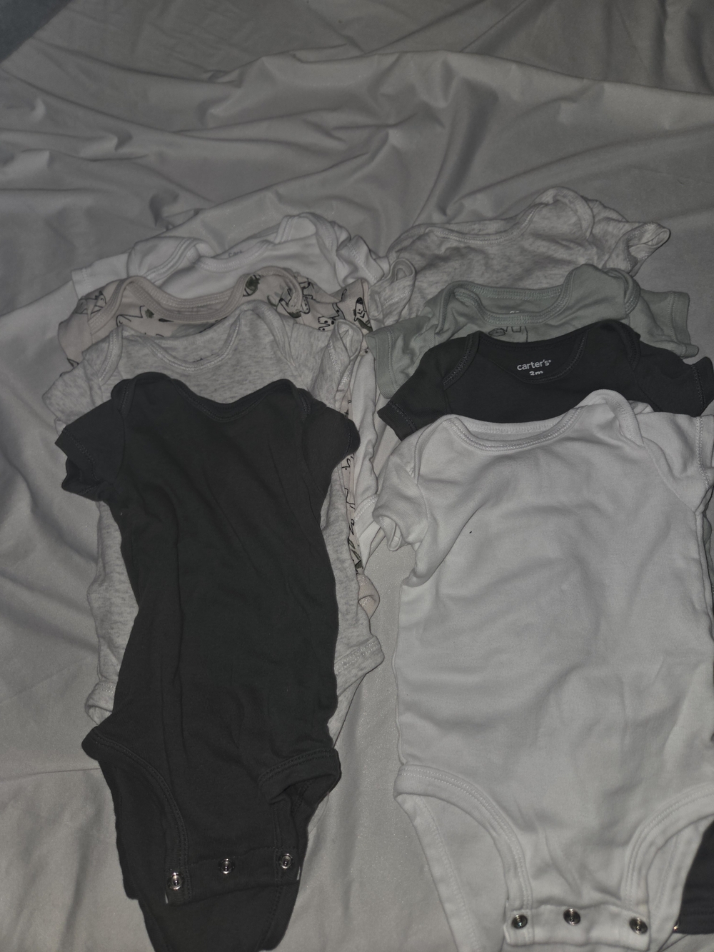 Carter's Short-Sleeve Baby Bodysuit Pack - Black & White